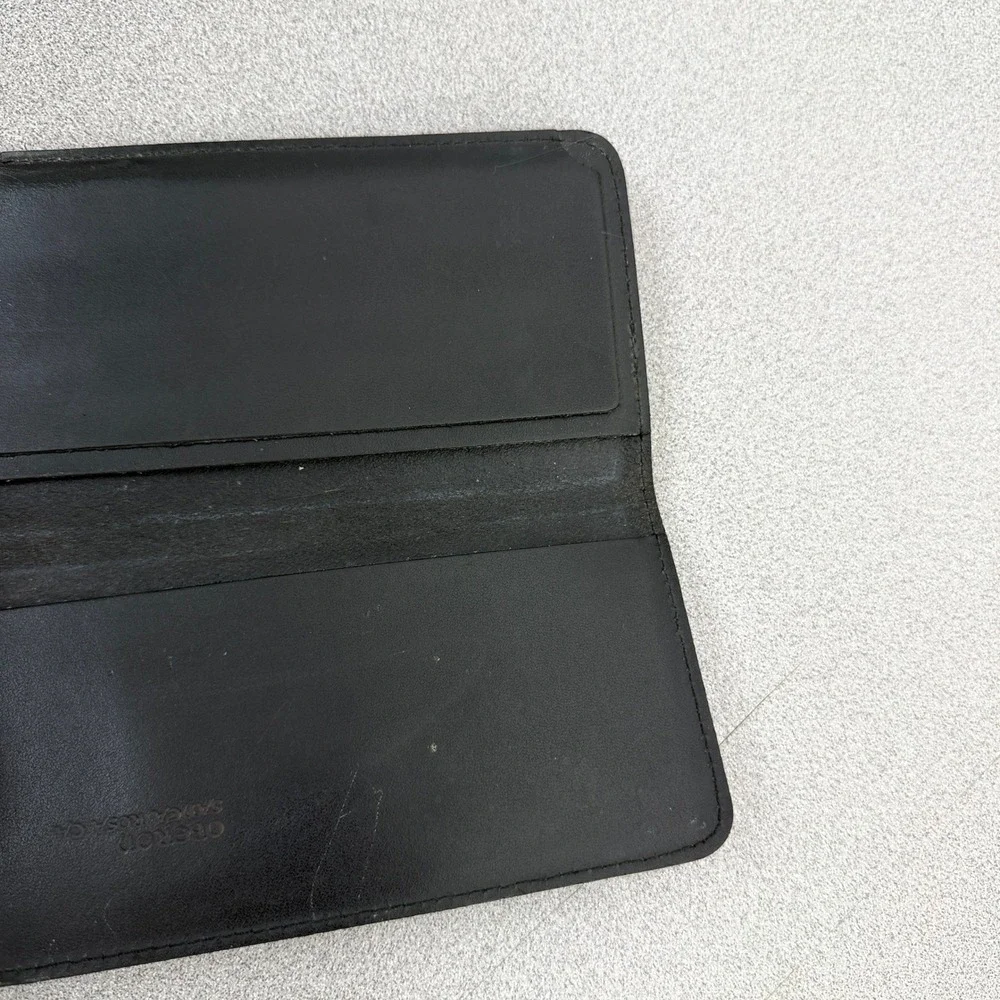 Oberon Checkbook Cover Unisex OS Black Embossed Leather Horse Equestrian Slim